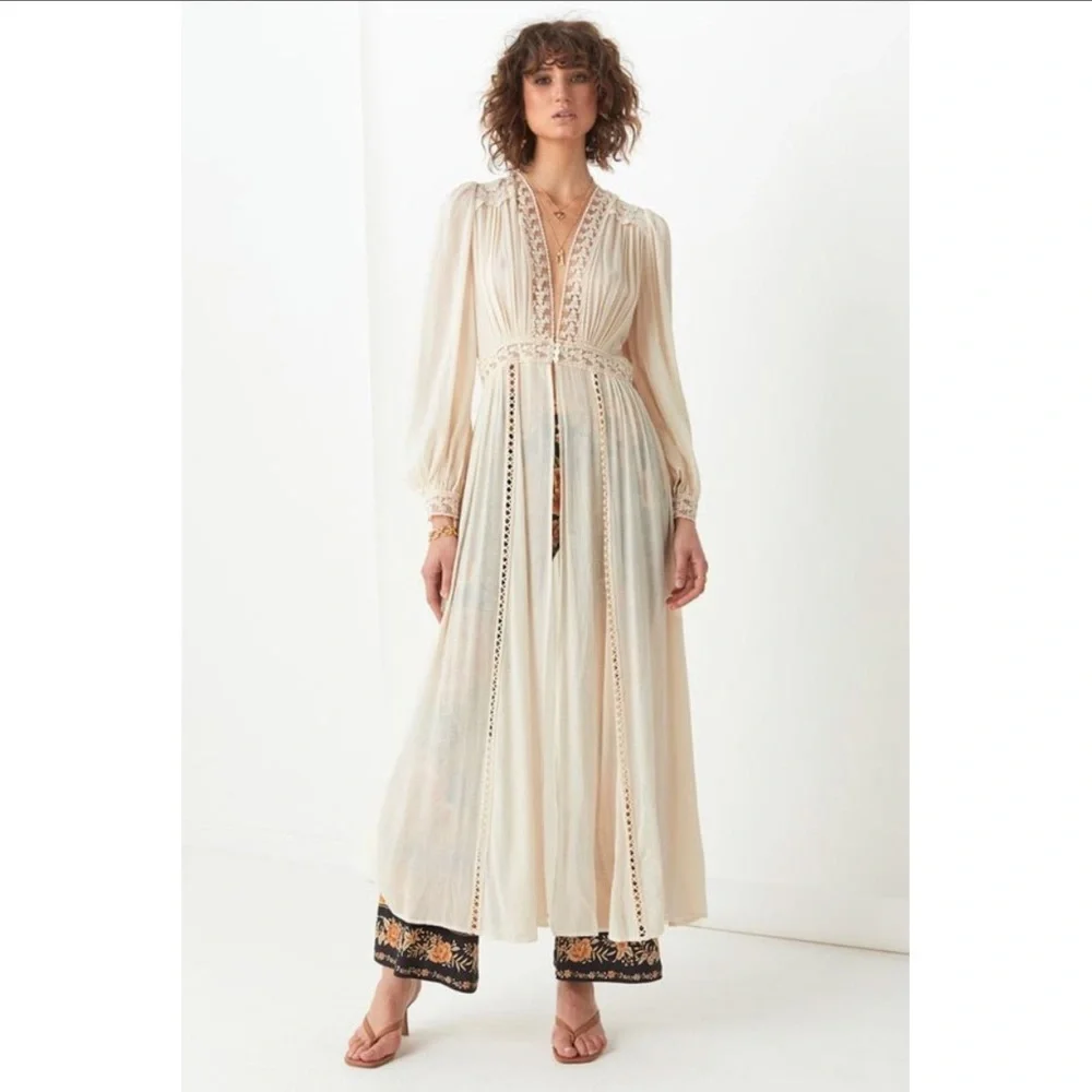 NWT Spell Le Gauze Lace Duster